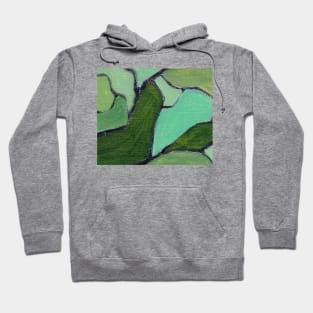 Abstract Oil Painting 2c41 Fern Olive Seafoam Green Hoodie